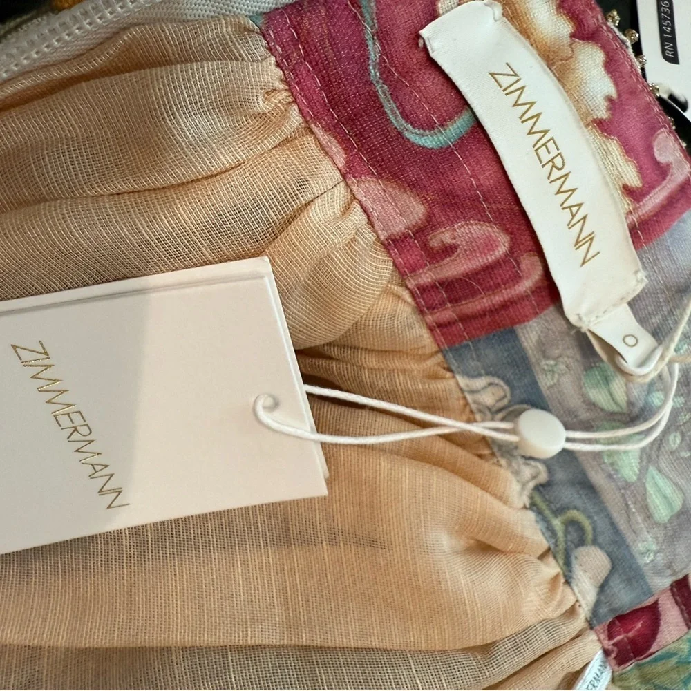 NWT Zimmermann linen-blend Cosmic Zodiac Dooley skirt size 0 /RARE COLLECTIBLE - Picture 3 of 9